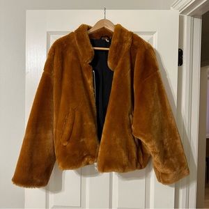 Free People Faux Fur Bomber Jacket